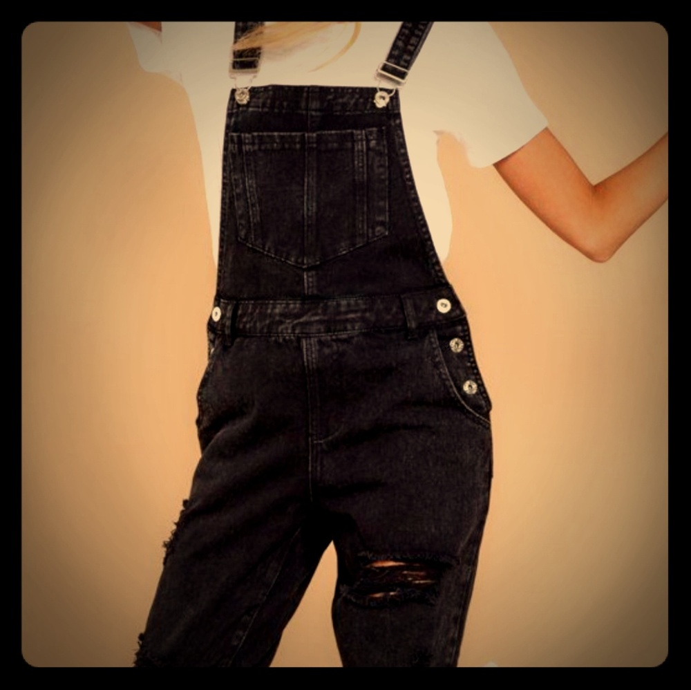 Brand new with tags black overalls